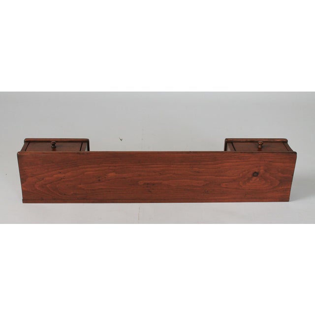 Wood Vintage Wood Wall Shelf W/ Two Drawers For Sale - Image 7 of 11
