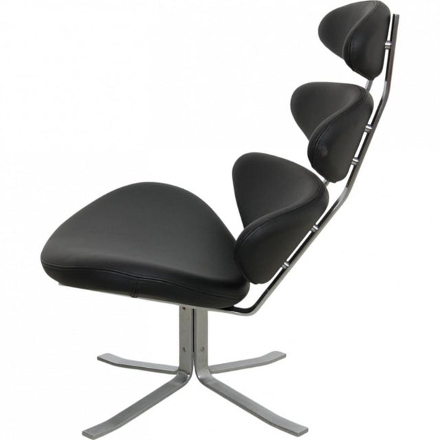 Corona Chair in Black Bizon Leather by Erik Jørgensen, 2000s For Sale - Image 4 of 12