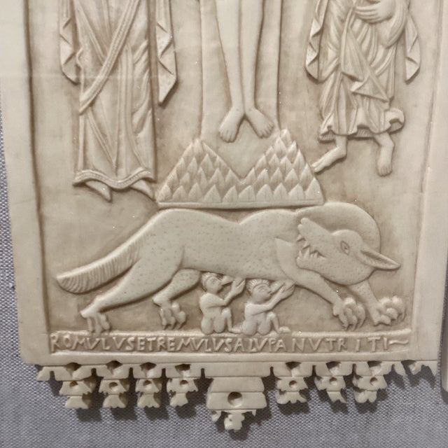 Ecru Vintage Diptych of Rambona, Central Italy, Late 9th-Early 10th Century, Ivory. Vatican City, Reproduction From Vatican Museum For Sale - Image 8 of 12