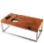 Rustic Solid Teak Top and Stainless Steel Base Coffee Table For Sale
