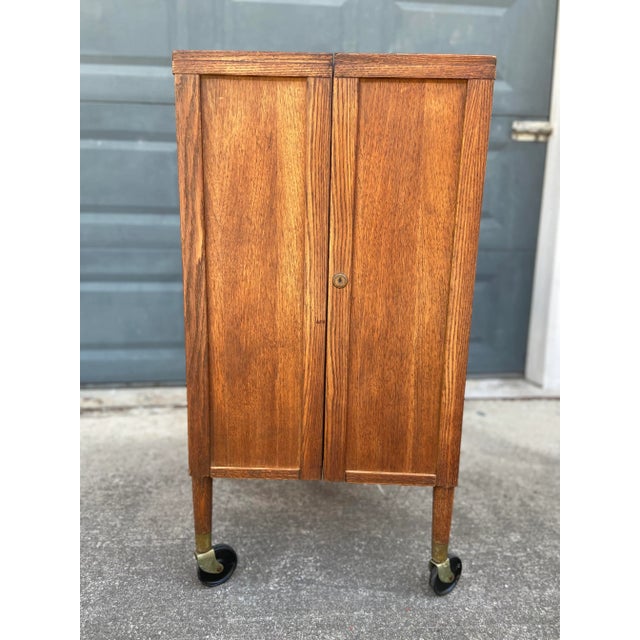 Stunning Hideaway Dry Bar or Console Table on Casters | Mosaic Top With Lock + Key by Henry Glass For Sale - Image 11 of 12