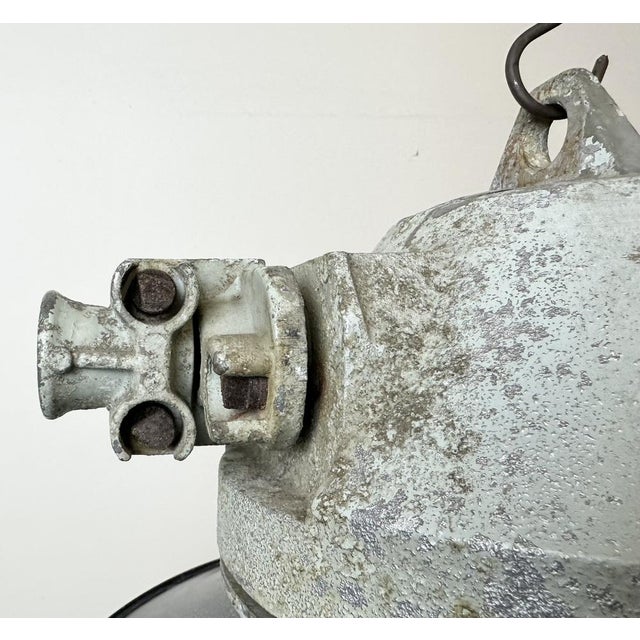 Grey Cast Aluminium Explosion Proof Lamp with Enameled Shade from Elektrosvit, 1970s For Sale - Image 13 of 18