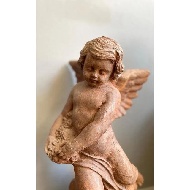 Vintage Putti Figures in Cast Iron, 1920, Set of 2 For Sale - Image 12 of 13