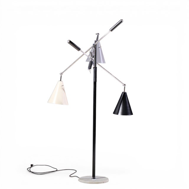 Metal Angelo Lelli for Arredoluce Triennial Mid Century Italian Floor Lamp For Sale - Image 7 of 7