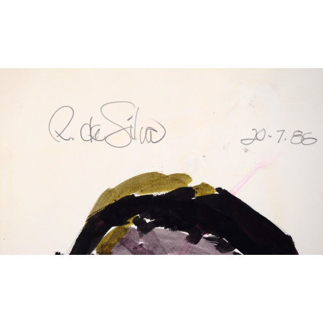 1980s Portrait of a Woman With Rosy Cheeks After Picasso in Acrylic on Paper by Ricardo De Silva For Sale - Image 5 of 6