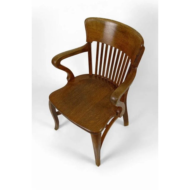 Brown American Oak Office Armchair, 1900s For Sale - Image 8 of 11