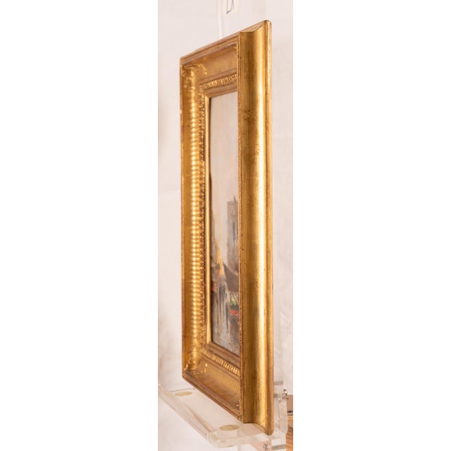 Oscar Ricciardi, Sunlit Market Street Scene, Oil on Panel For Sale - Image 12 of 15