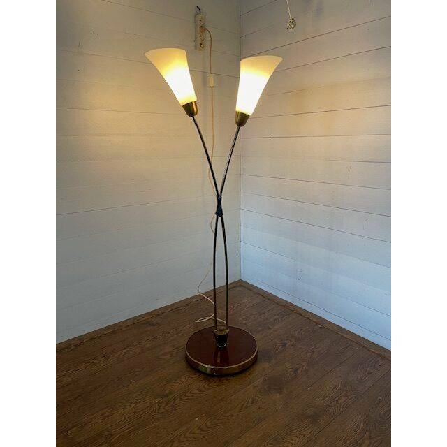Vintage Standing Lamp in Brass and Enamel by Zukov, 1970 For Sale - Image 8 of 8