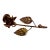 Mid Century Italian Toleware 1950s. Hollywood Regency Single Realistic Long Stem Rose. 7”. Hook. Gold Leaf or Gilt For Sale