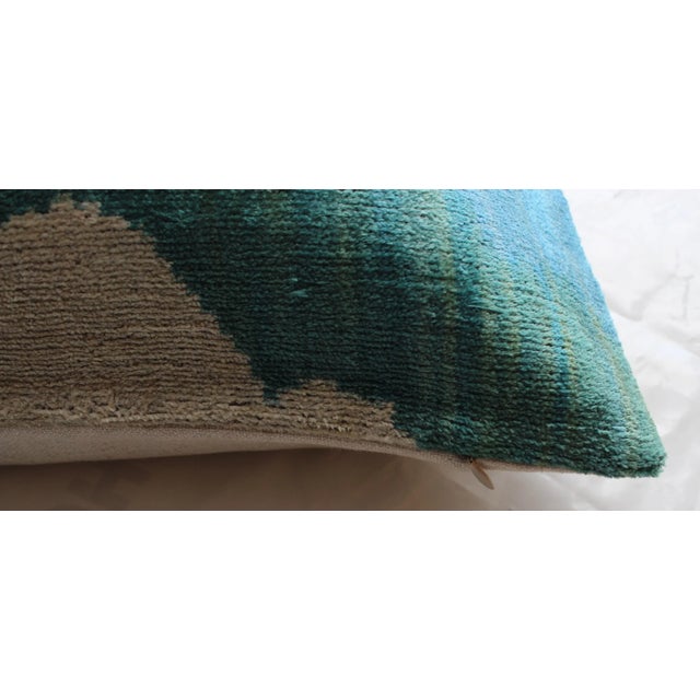 Contemporary Velvet Ikat Bohemian Throw Pillow For Sale - Image 10 of 11