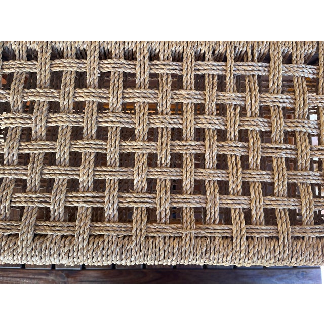 Vintage Mission Oak & Rope Rectangle Foot Stool For Sale In Santa Fe - Image 6 of 6