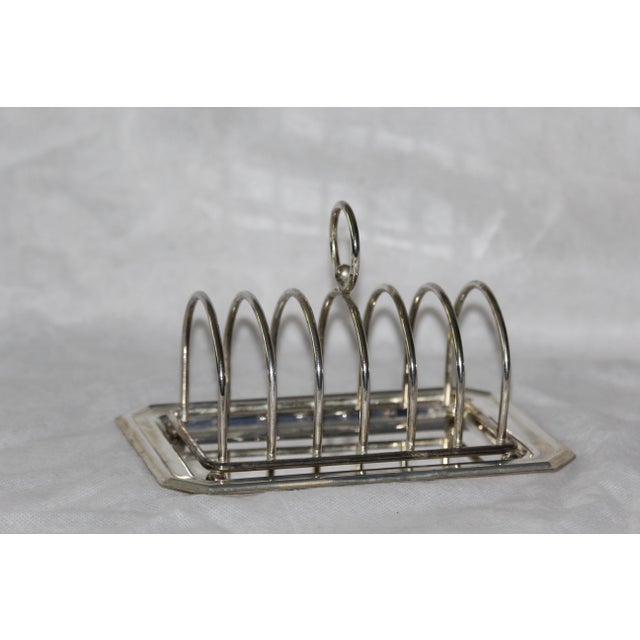 Silver toast rack with tray Toast holder Bread rackPlatter Serving dish Holiday table Summer Wedding gift Silver-plated....