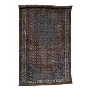 Antique Persian Bibikabad Hand Knotted Fish Design Rug