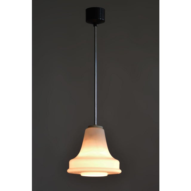 Mid-Century Chandelier in Chrome, Blackened Steel and Glass, Czech, 1960s For Sale - Image 6 of 8