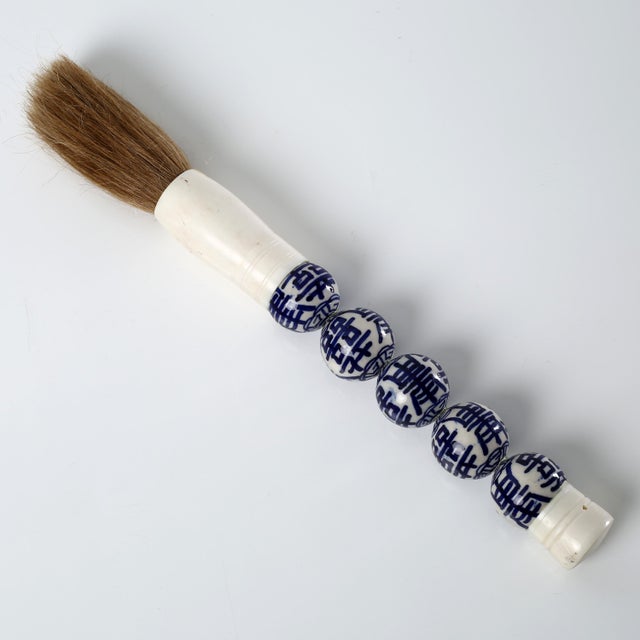 Contemporary Black & White Ceramic Ball Calligraphy Brush For Sale In Los Angeles - Image 6 of 8