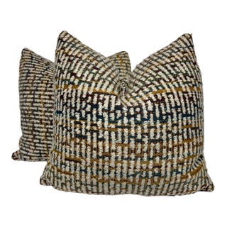 Osborne & Little "Caraballo Zemu" in Cream/Spice 22" Pillows-a Pair For Sale