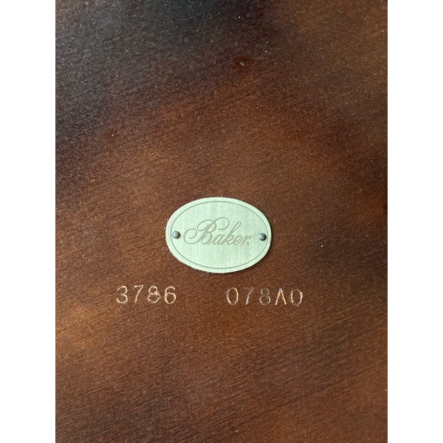 Late 20th Century Baker Furniture Dark Wood Round Accent / Side Table For Sale In Charlotte - Image 6 of 6