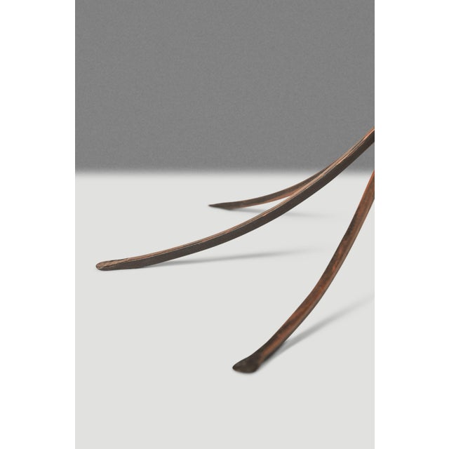 Rare Mid-Century Modern Rustic Hand-Forged Twisted Metal Torchiere Table Lamp by Robert Sonneman for George Kovacs, Usa, C. 1990 For Sale - Image 15 of 15