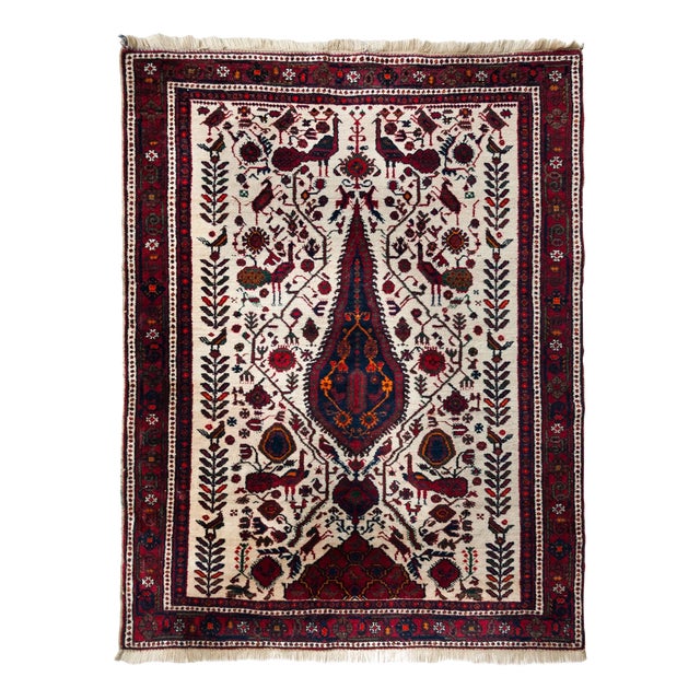 Vintage Hand-Knotted Rug with Tree of Life Design, 1960s For Sale