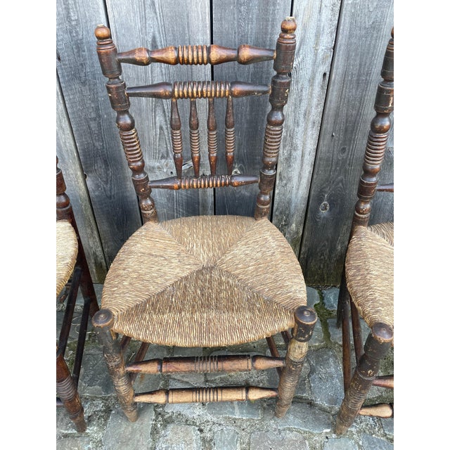 Farm Straw Chairs, 1890s, Set of 3 For Sale - Image 3 of 13