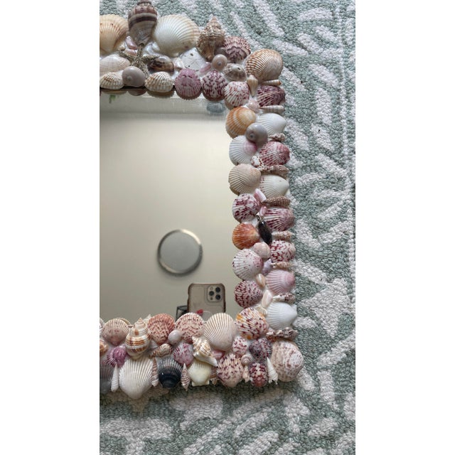 Coastal Handmade 1980s Vintage Seashell Mirror For Sale - Image 3 of 9