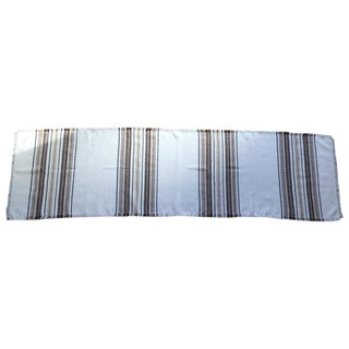Brown & White Boho Chic Table Runner For Sale