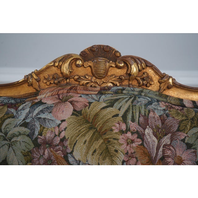 1920s Pair of Louis XV Giltwood Fauteuils Armchairs For Sale - Image 5 of 18