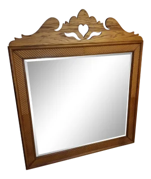 Antique Oak Beveled Mirror