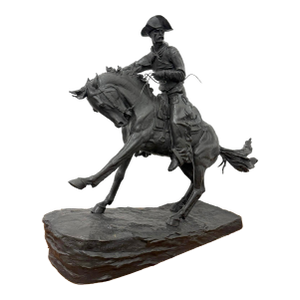 Vintage Large Scale Patinated Bronze Frederic Remington Sculpture
