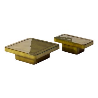 Ardys Green Lacquered Low Table by Patricia Urquiola for Cassina, Set of 2 For Sale