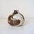 Contemporary Wabi Sabi Studio Pottery Sculptural Rounded Bud Vase With Strokes of Mottled Brown & Ivory Drip Glaze For Sale - Image 3 of 16