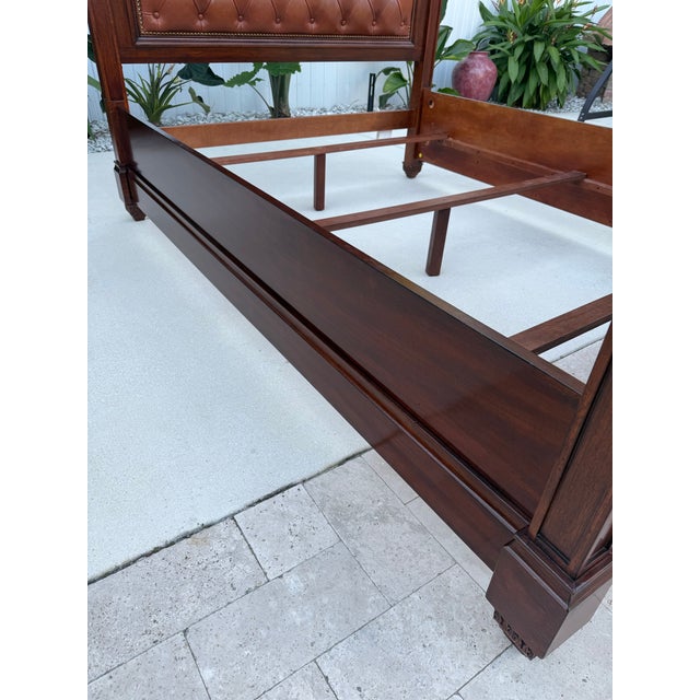 Ralph Lauren Continental Queen Tufted Leather Bed For Sale - Image 11 of 12