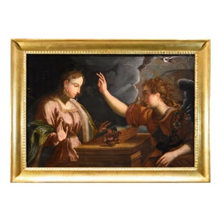 After Pieter De Witte, Annunciation with the Archangel Gabriel, 1600, Oil on Canvas, Framed For Sale
