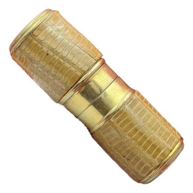 Rare Vintage "Paris Bric" Luxury Mini Snake Skin Lipstick Patrol Lighter For Sale