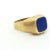 Contemporary 1980s 14k Yellow Gold Solitaire Lapis Ring, Size 6.25 For Sale - Image 3 of 10