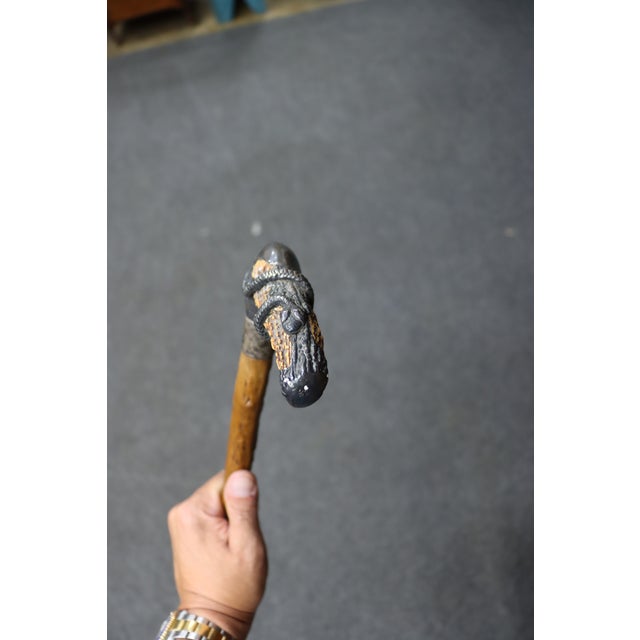 Antique English Country Walking Stick With Deer Antler and Silver Handle For Sale - Image 14 of 16