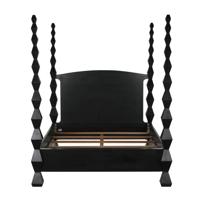 Inspired by the patriarch of modern sculpture, the Brancusi four poster bed features a dramatic geometric totem hourglass...