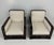 Set of Art Deco Italian Macassar, Walnut Root and Cream Velvet Armchairs, 1930s For Sale - Image 4 of 13