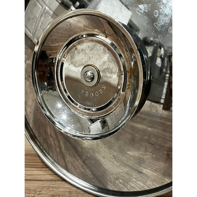 Silver Vintage Kromex Tidbit Tray Two Tier Stainless Gold Tone Center Post For Sale - Image 8 of 14