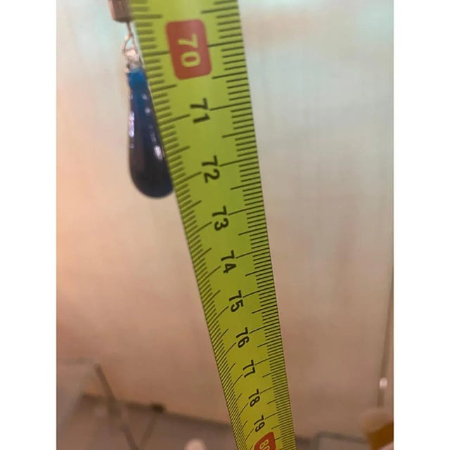 Murano Style Glass Chandelier in Blue Lattimo Color by Simoeng For Sale - Image 6 of 9