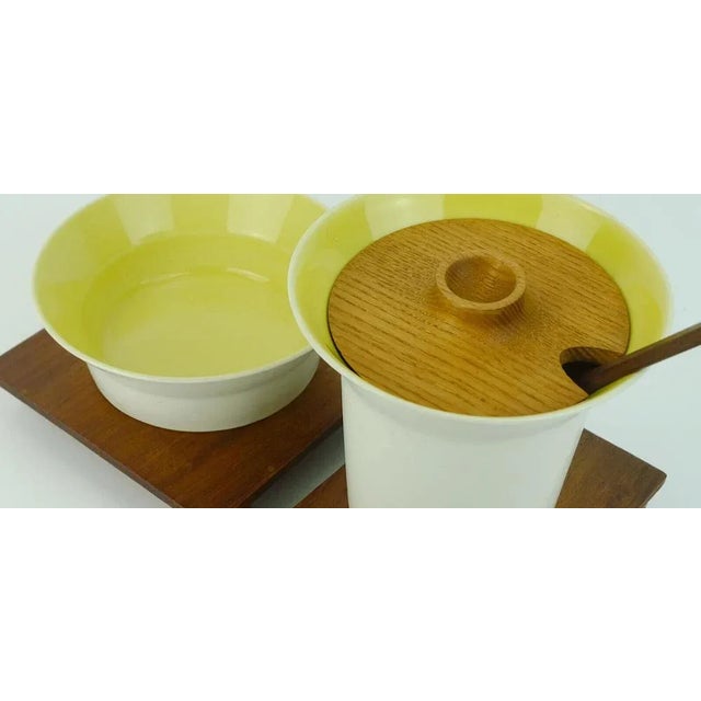 Danish Modern Ceramic and Wood Serving Set from Laurids Lonborg, 1960s, Set of 6 For Sale - Image 9 of 11
