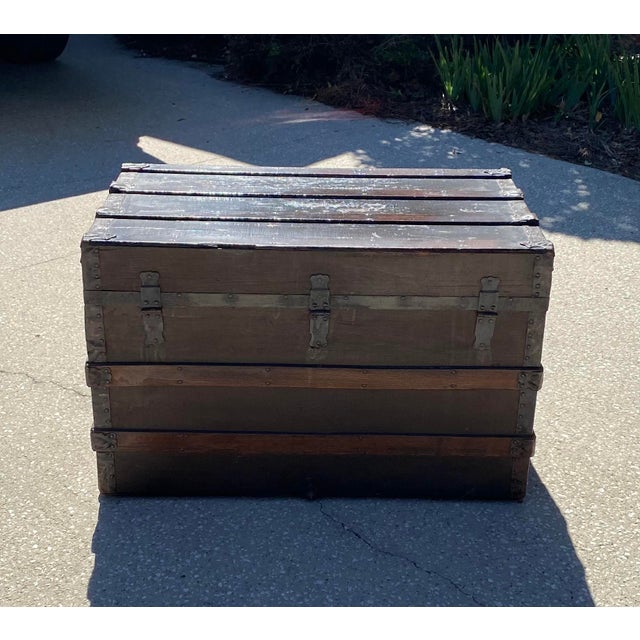 Early 20th Century Flat Top Steamer Trunk Chairish