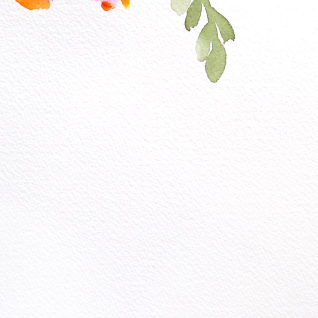 2020s Pink and Orange Snapdragons - Abstract Colorful Botanical Watercolor Painting Original Artwork by Xiao Wen Xu For Sale - Image 5 of 6