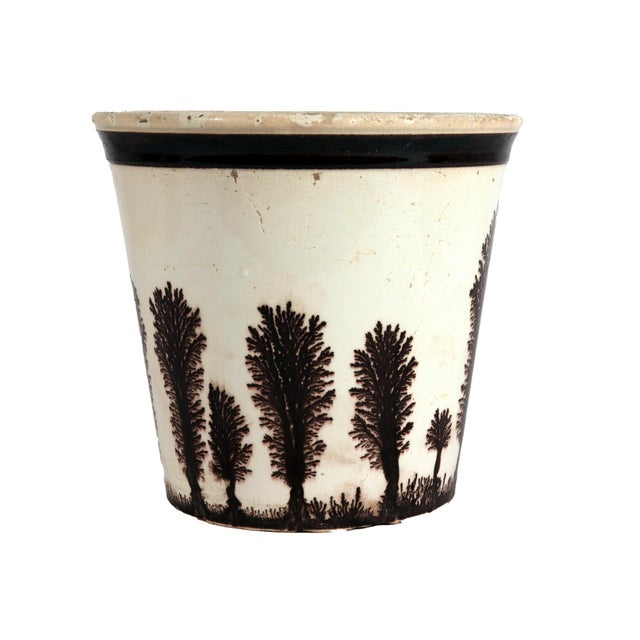 Dendritic Forest: English Mochaware Flower Pot For Sale - Image 4 of 9