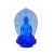 Glass Crystal Glass Pate-De-Verre Blue Gautama Amitabha Shakyamuni Statue For Sale - Image 7 of 7