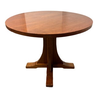 Stickley Mission Round Pedestal Dining Table For Sale