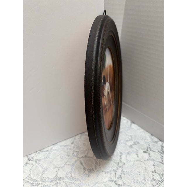 Vintage Americana Oval Framed Dog Image For Sale In Sacramento - Image 6 of 7