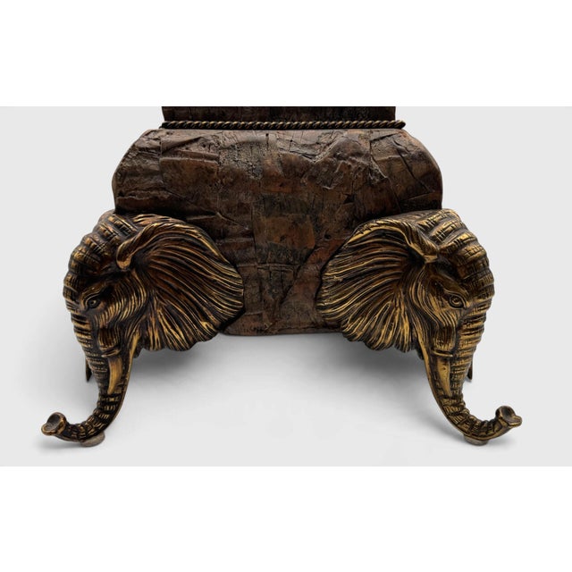 Maitland Smith Elephant Box With Brass Mounts For Sale - Image 12 of 14