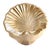 This vintage brass bowl is a 14-inch solid brass shell centerpiece with a scalloped rim and radiating fluted interior,...
