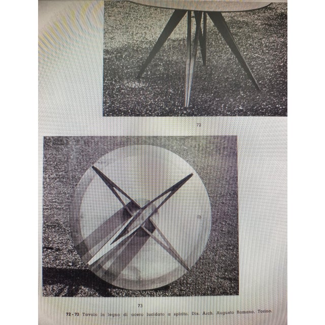 Mid-Century Modern Round Beech and Straw Side Table from Augusto Romano, 1940s For Sale - Image 3 of 13